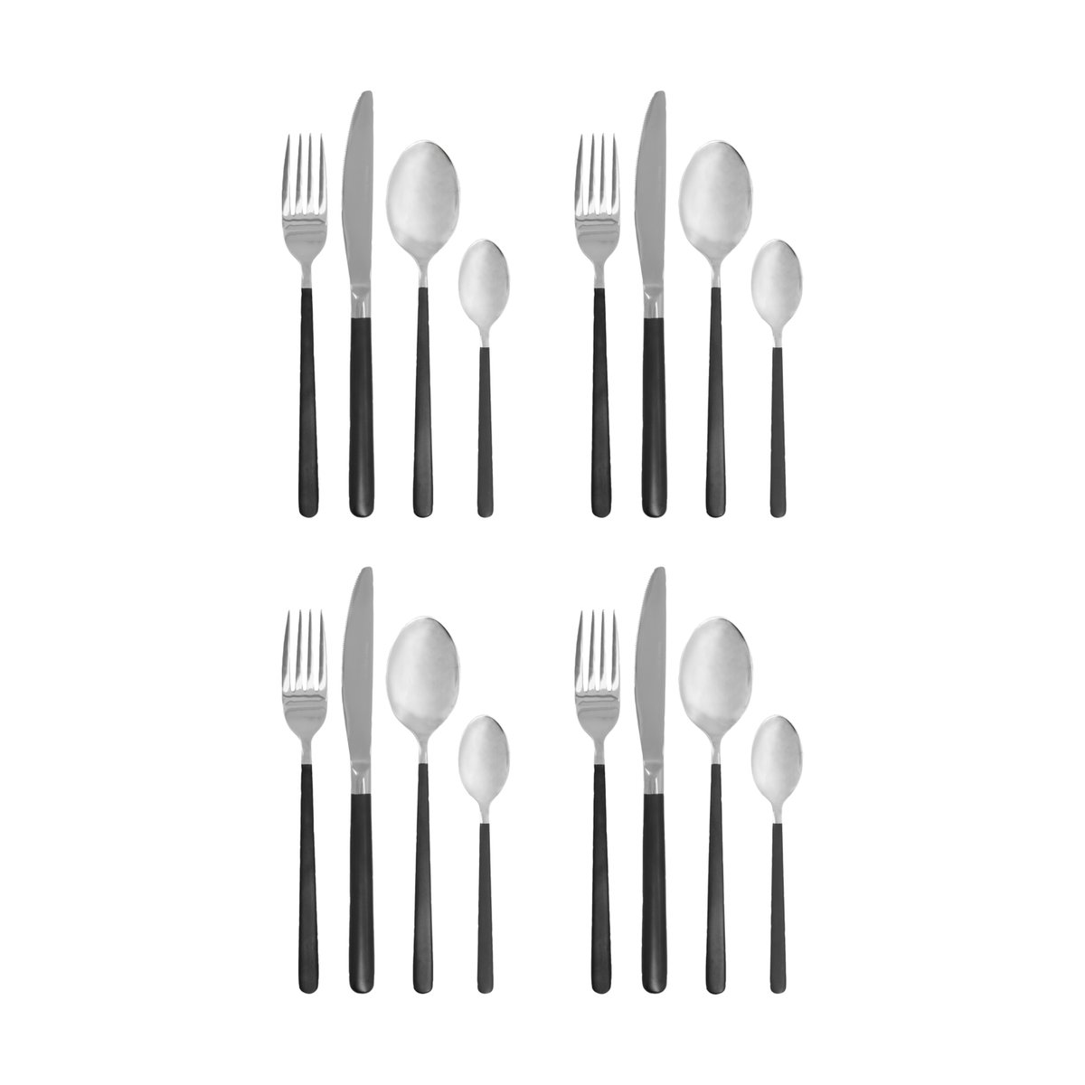House Doctor Ox Besteckset 16-teilig Schwarz-silber