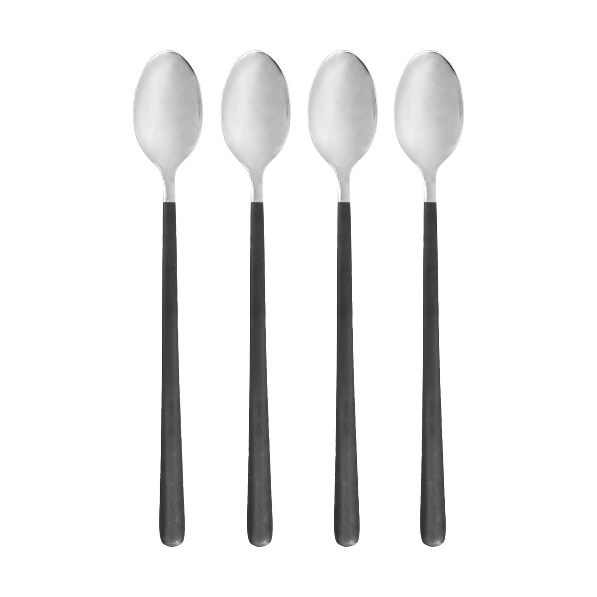 House Doctor Ox langer Löffel 4er-Pack Schwarz-silber