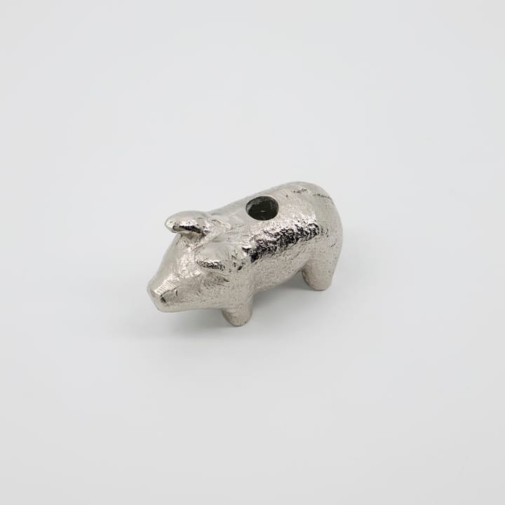 Pig Kerzenhalter 5cm, Antiksilber House Doctor