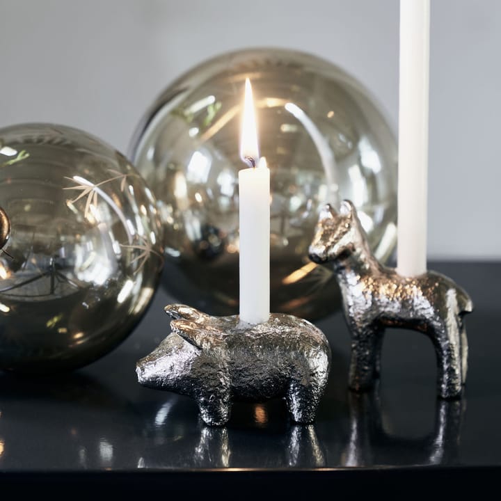 Pig Kerzenhalter 5cm, Antiksilber House Doctor