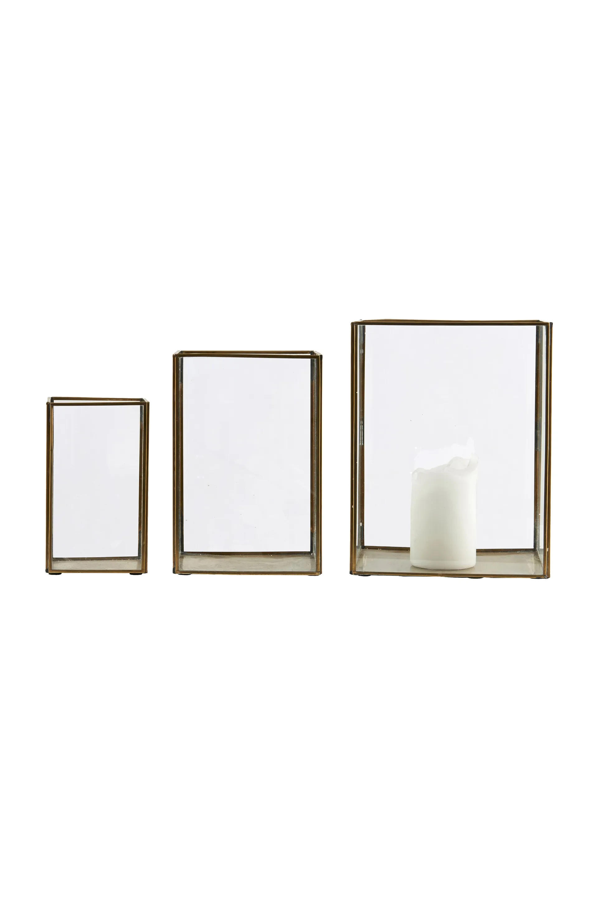 Pillar Teelichthalter Set aus 3, Messing House Doctor