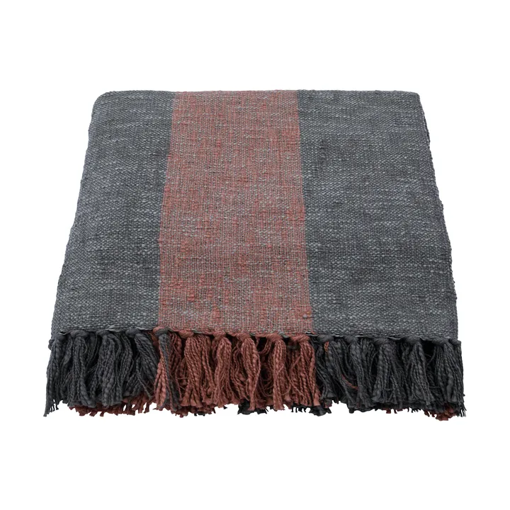 Ponra Plaid 130x180 cm - Khaki-Bränd rot - House Doctor