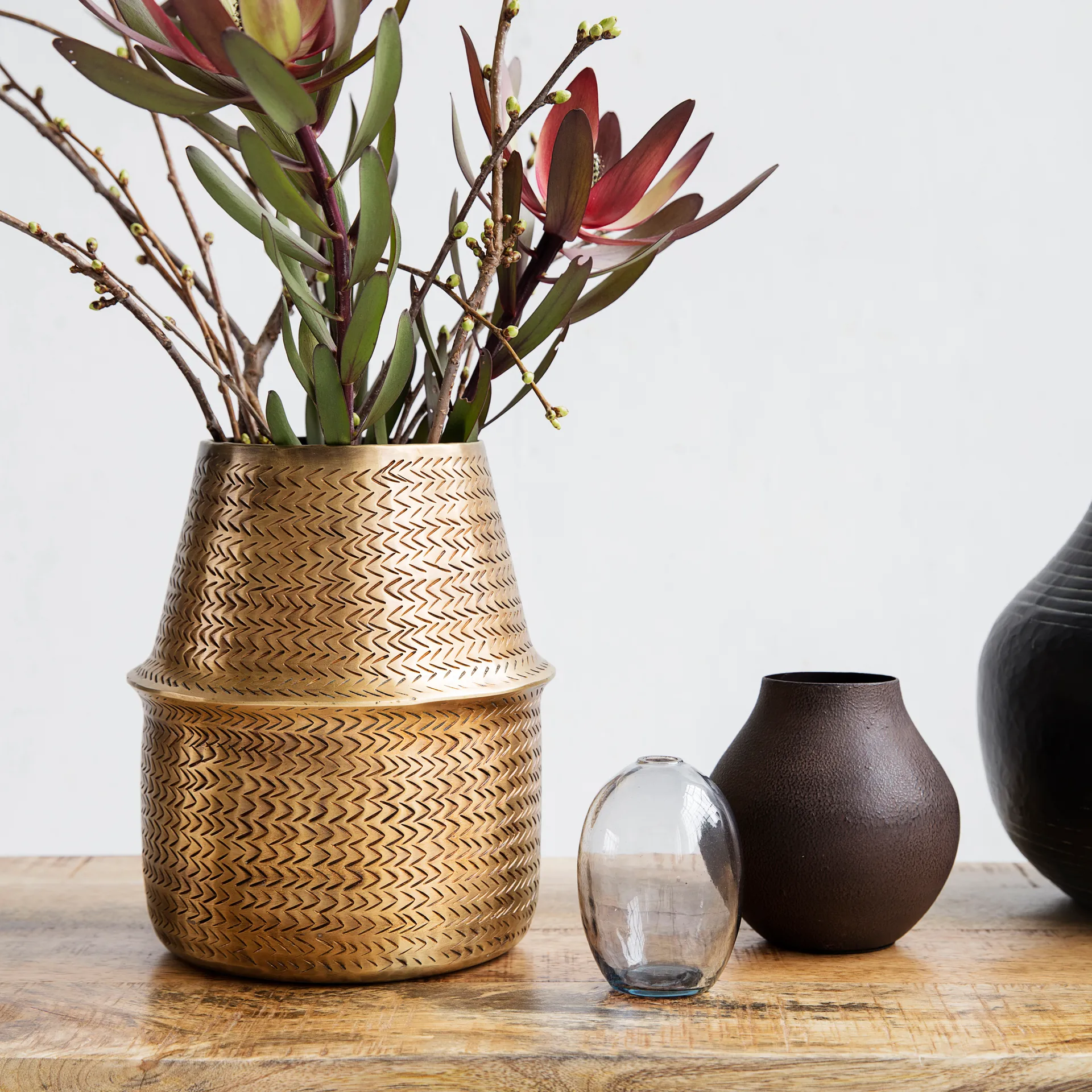 Rattan Topf Ø19 cm, Messing House Doctor