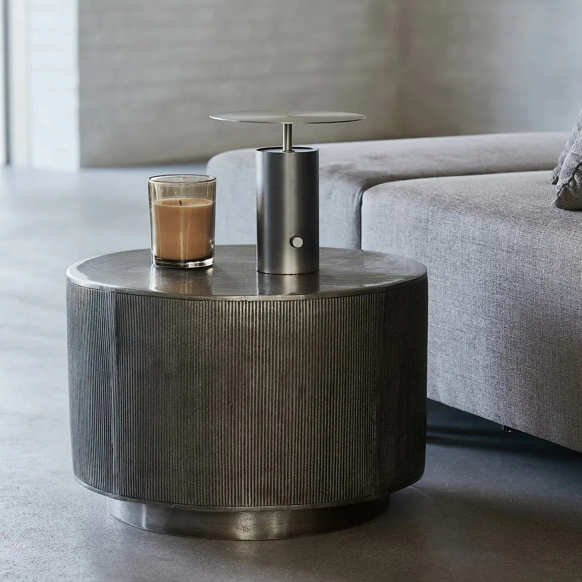Rota Couchtisch 35cm, Gebürstetes Silber House Doctor