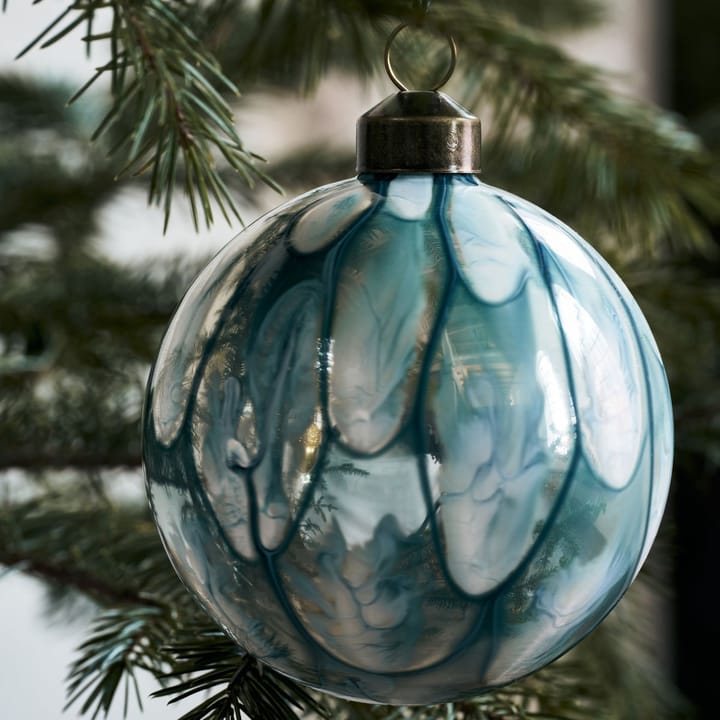 Runy Weihnachtsbaumkugel Ø8cm 2 Teile, Hellblau House Doctor