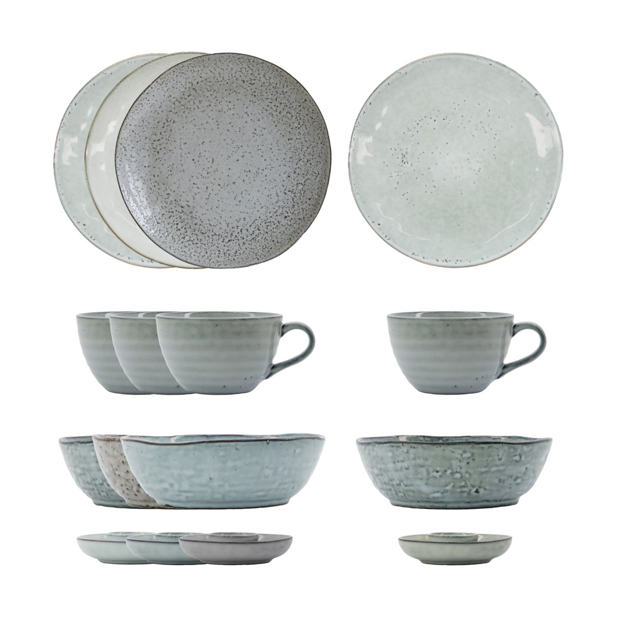 House Doctor Rustic Brunchset 16-teilig Grau-blau