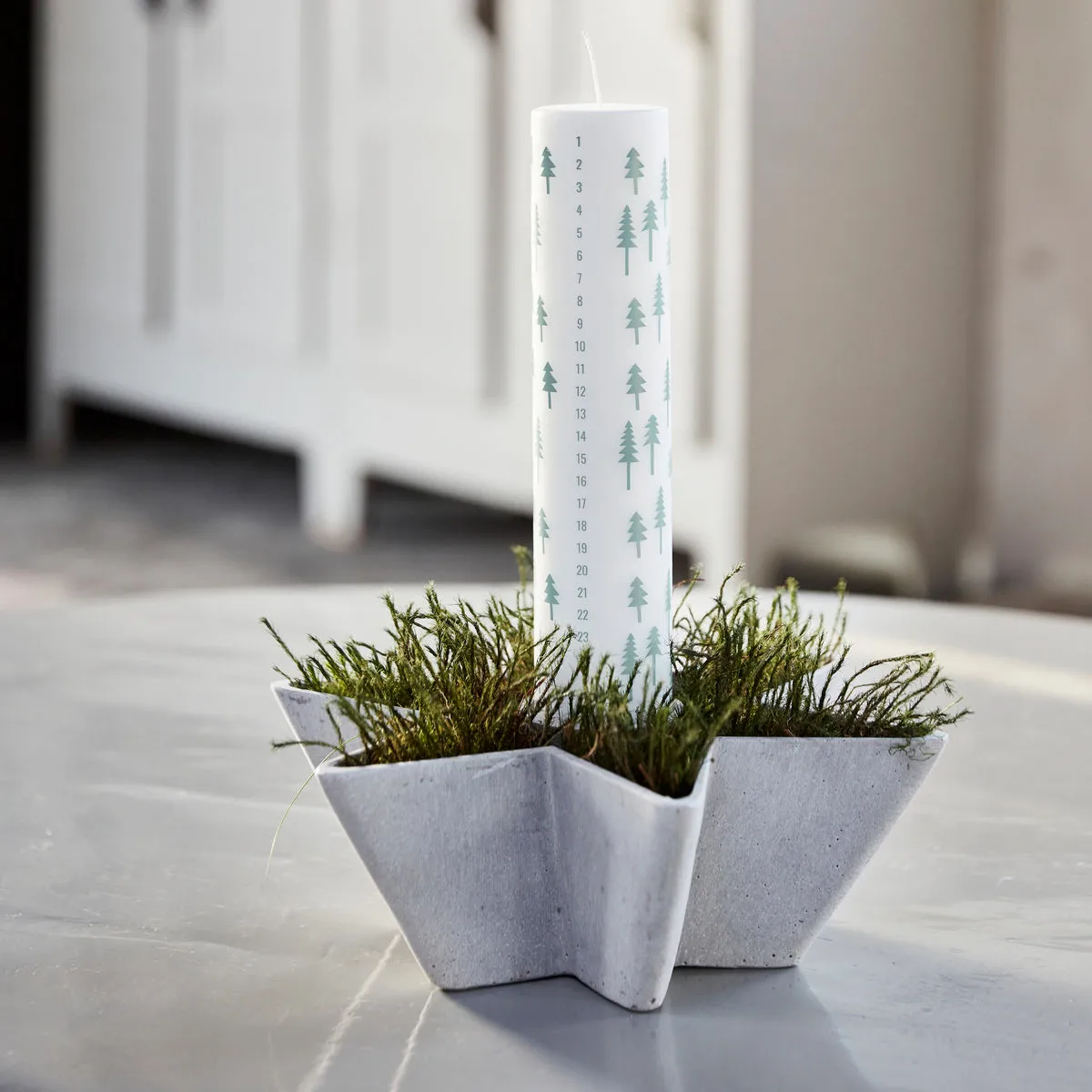 Shine Kalenderkerze, Hellgrau House Doctor