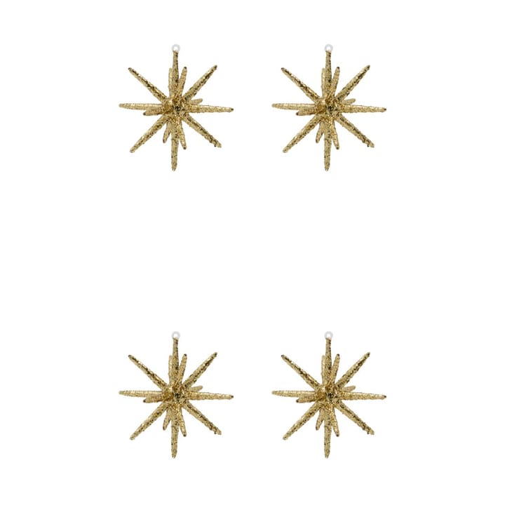 Spike Weihnachtsbaumstern Ø12 cm 4er-Pack - Braunmessing-Glitter - House Doctor