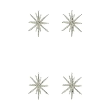 Spike Weihnachtsbaumstern Ø12 cm 4er-Pack - Silber-Messing-Glitzer - House Doctor