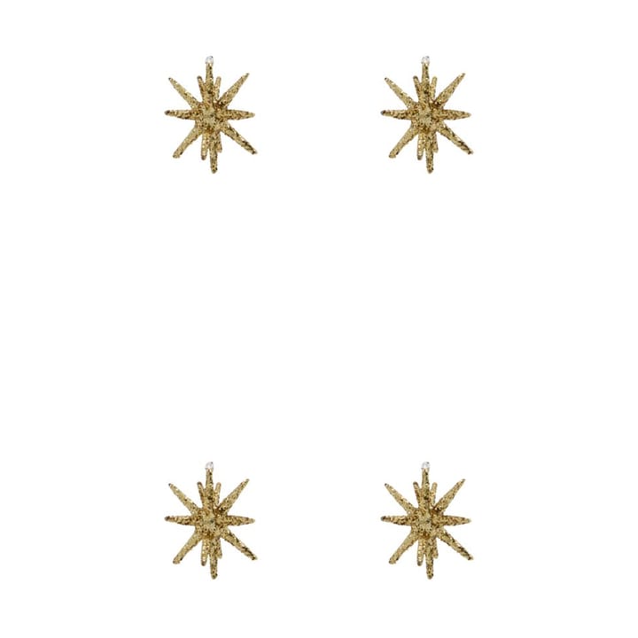 Spike Weihnachtsbaumstern Ø7,5 cm 4er-Pack - Braunmessing-Glitter - House Doctor