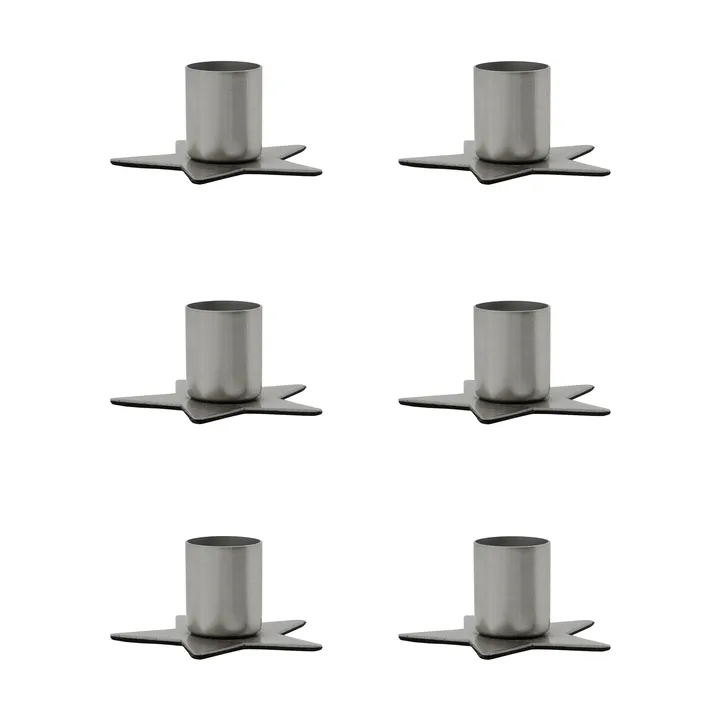 Stage Kerzenhalter 6er Pack - Silber - House Doctor
