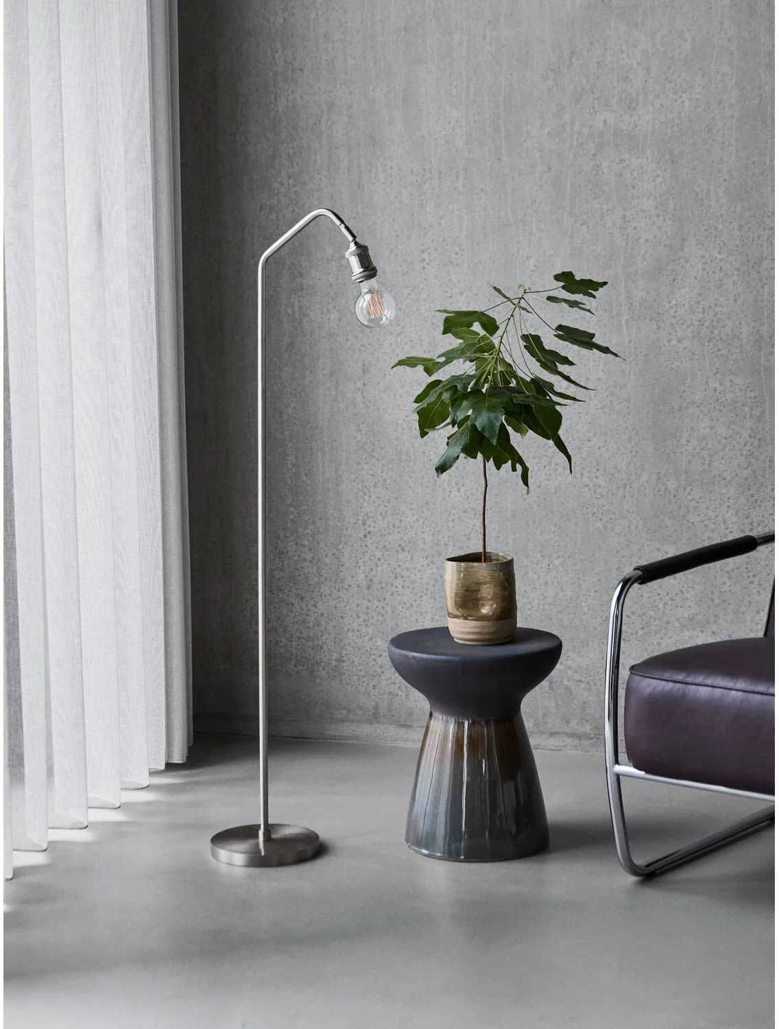Stand Stehleuchte, Gebürstetes Silber, 129,5 cm House Doctor