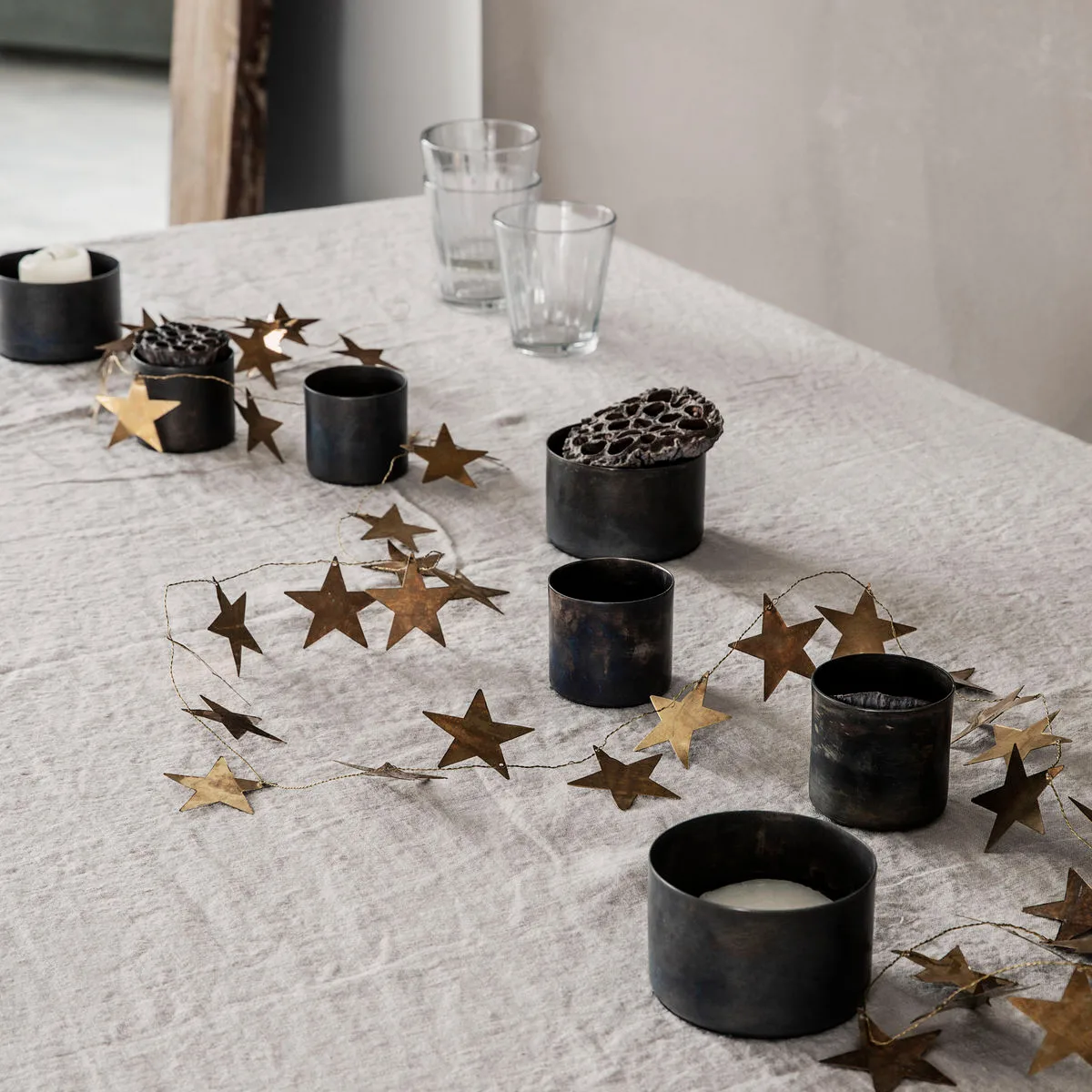 Star Girlande 2,5 m, Antik Messing House Doctor