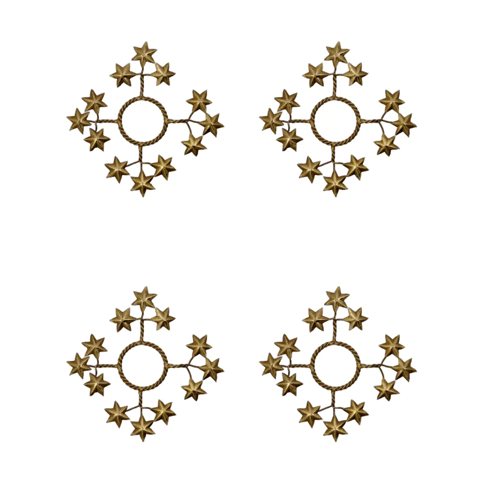 Star Kerzenmanschette 4er Pack, Goldfarben House Doctor