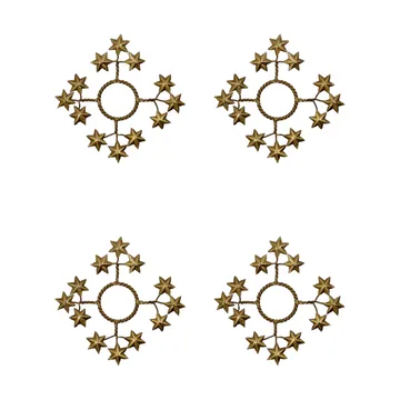 Star Kerzenmanschette 4er Pack - Goldfarben - House Doctor