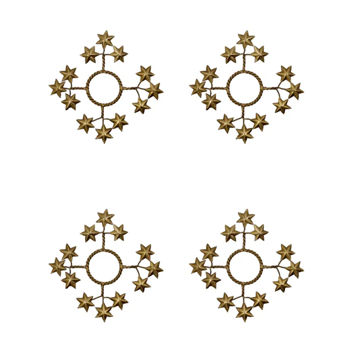Star Kerzenmanschette 4er Pack - Goldfarben - House Doctor