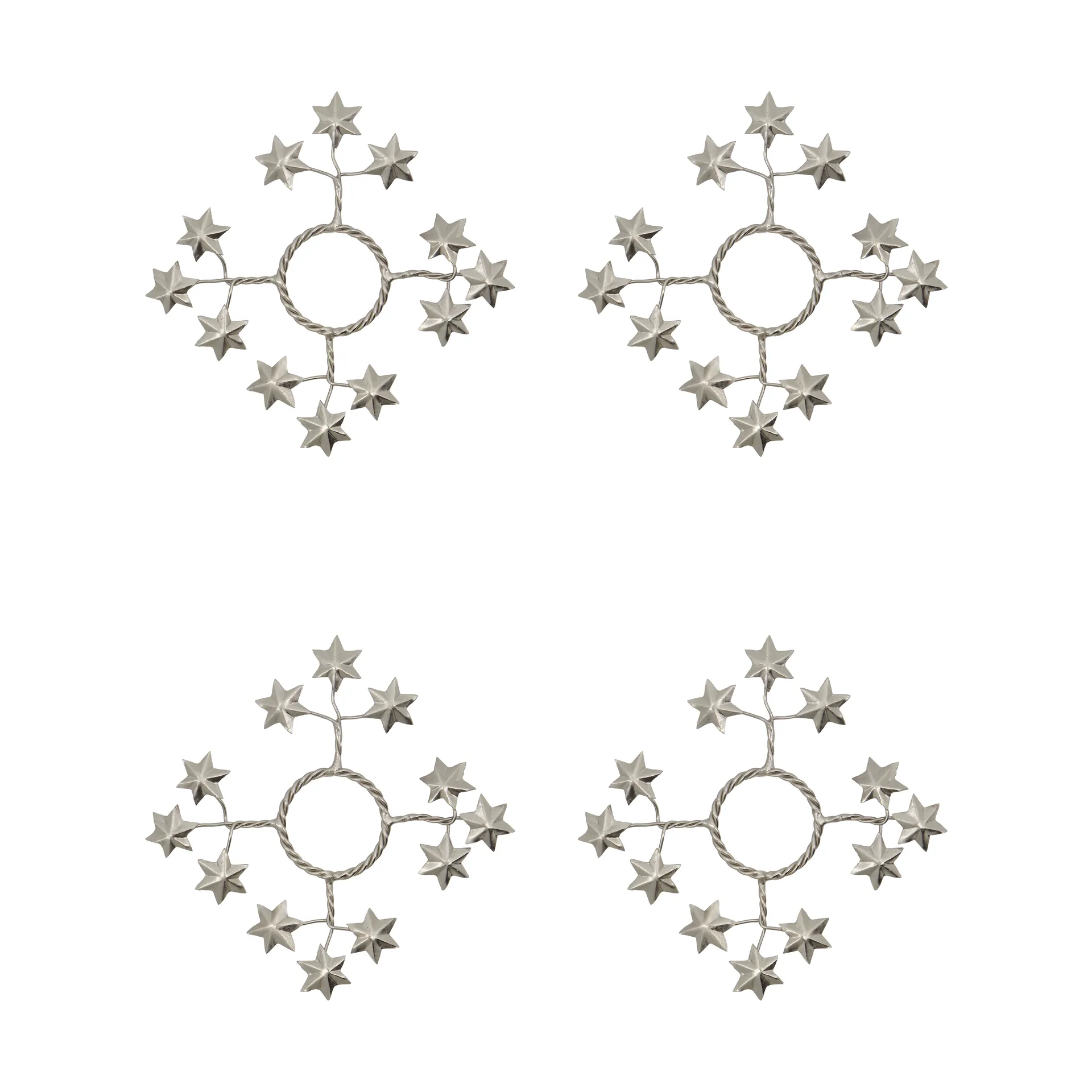 Star Kerzenmanschette 4er Pack, Silber House Doctor