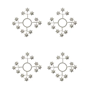 Star Kerzenmanschette 4er Pack - Silber - House Doctor