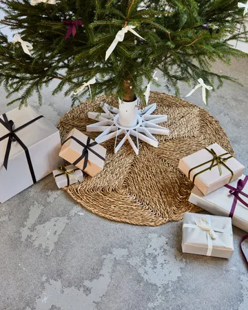Star Weihnachtsbaumteppich, Ø100 cm - Natur - House Doctor