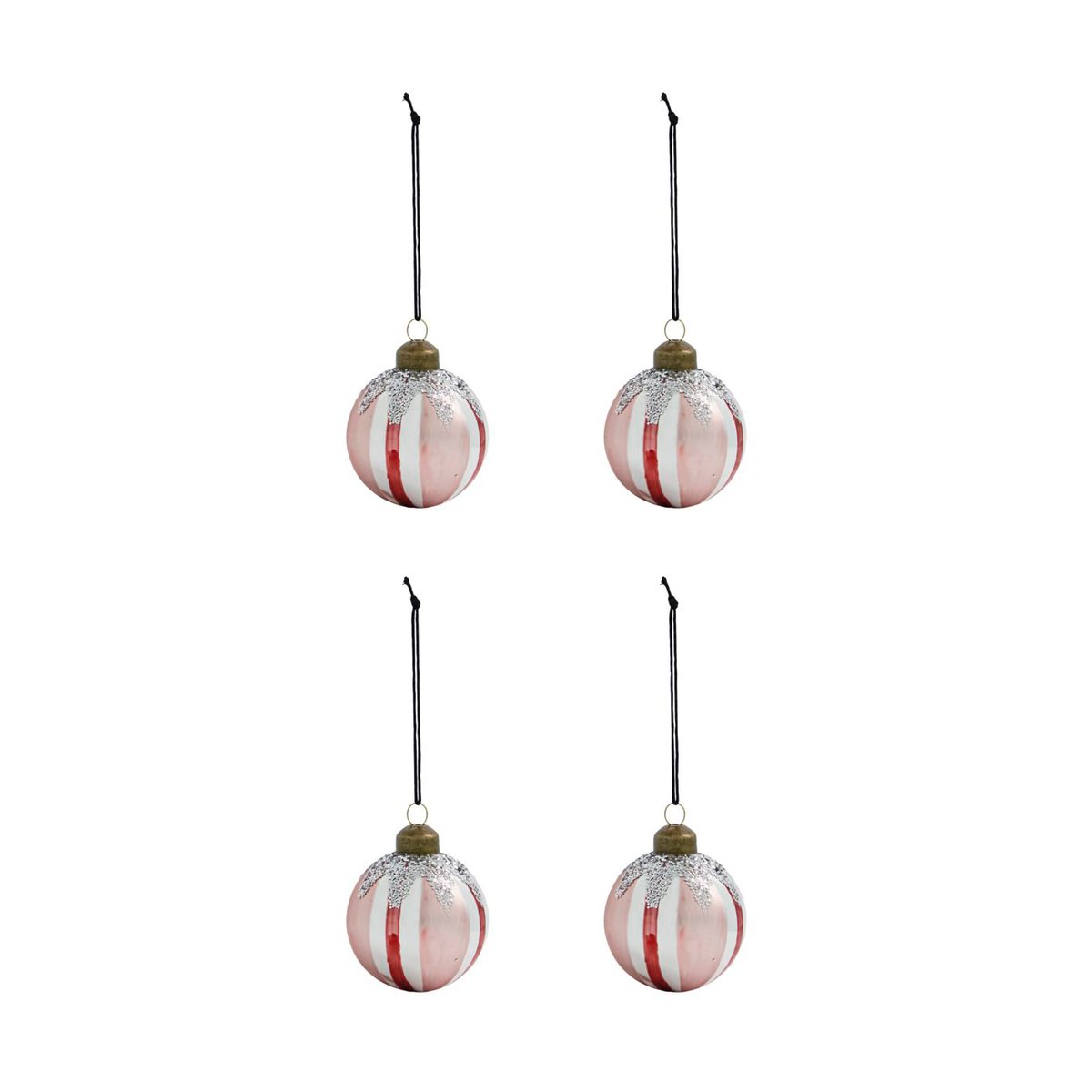 House Doctor Star Weihnachtskugel Ø6 cm 4er-Pack Rot
