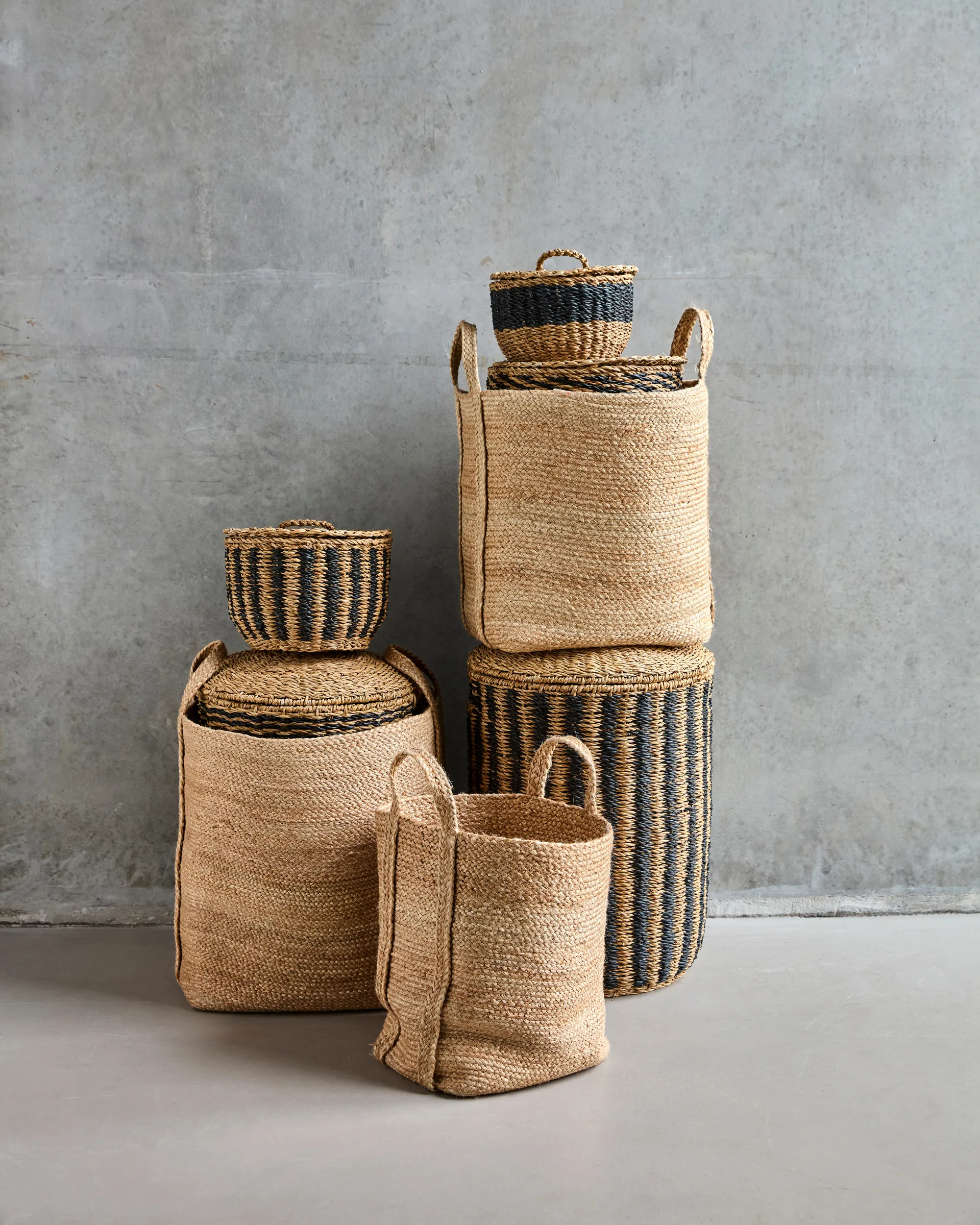 Stella Aufbewahrungskorb 3-teilig, Natur House Doctor