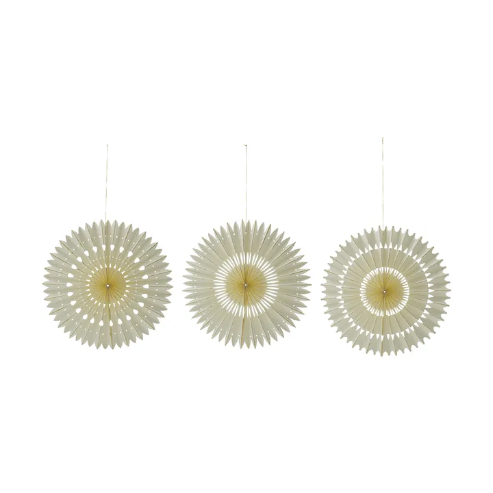 Stelle Weihnachtsanhänger 3er Pack - Off-White, Ø20 cm - House Doctor