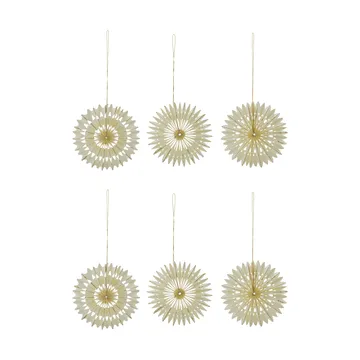 Stelle Weihnachtsanhänger 6er Pack - Off-White, Ø10,5 cm - House Doctor