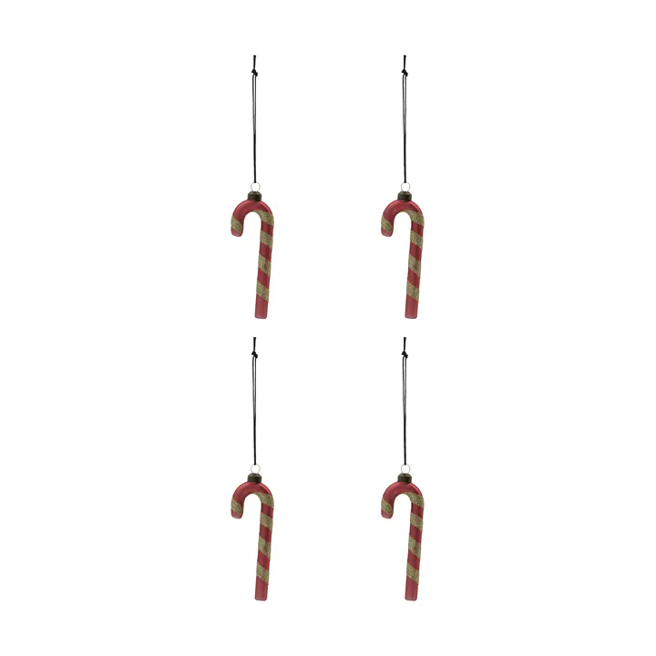 Stick Weihnachtshänger 4er Pack - Staubig Rot - House Doctor