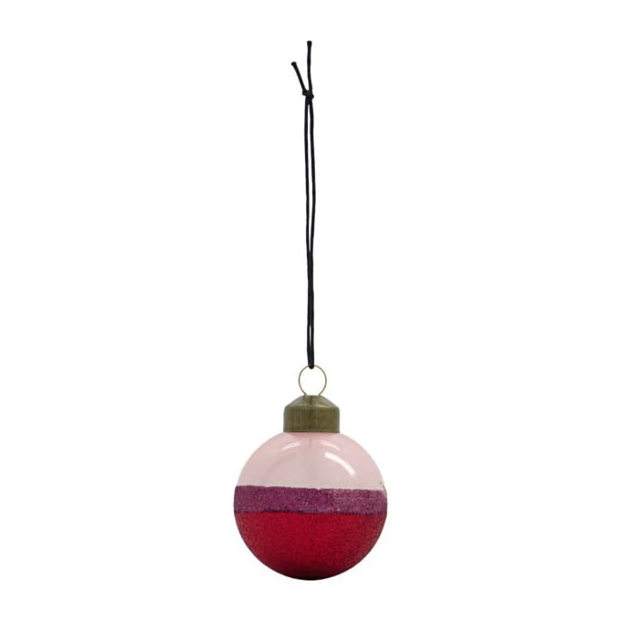 Stripe Weihnachtskugel Ø5cm, Rosa-rot House Doctor