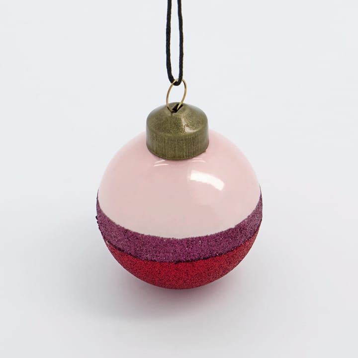 Stripe Weihnachtskugel Ø5cm, Rosa-rot House Doctor