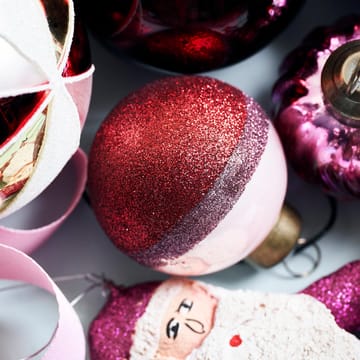 Stripe Weihnachtskugel Ø5cm - Rosa-rot - House Doctor