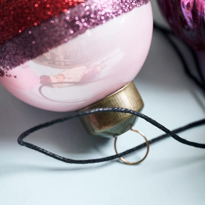 Stripe Weihnachtskugel Ø5cm, Rosa-rot House Doctor