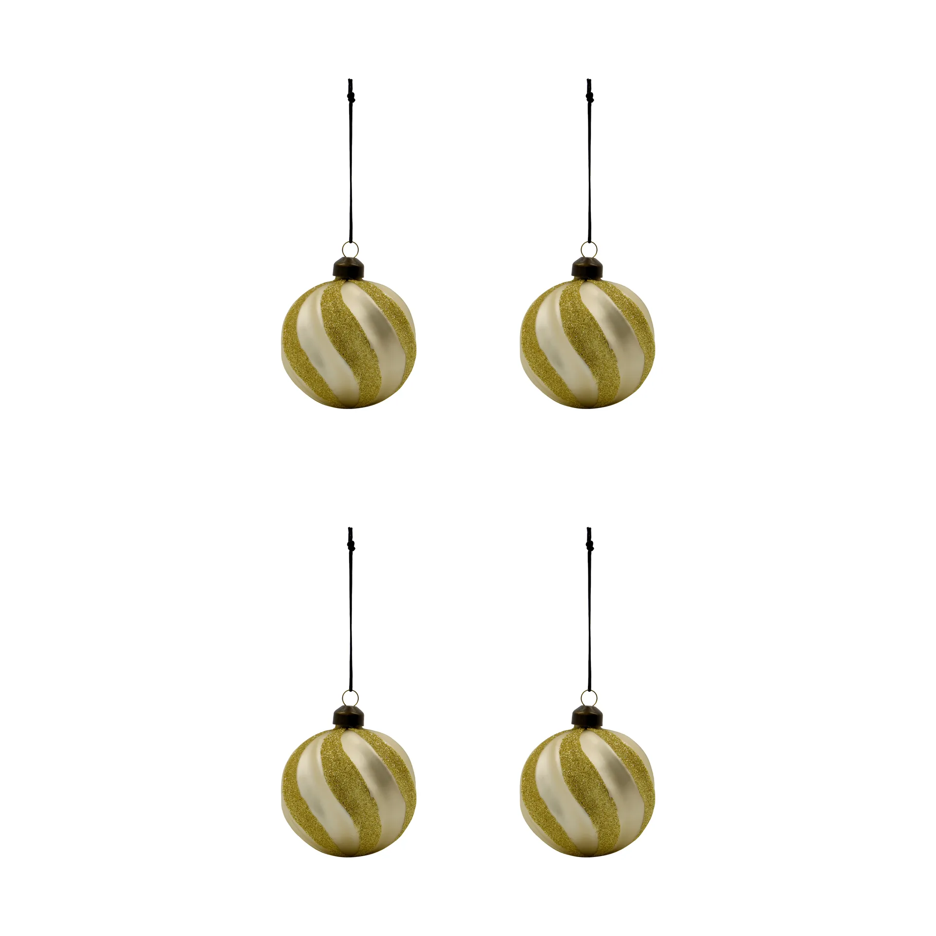 Swirl Christbaumkugel 4er Pack, Champagne-Gold House Doctor