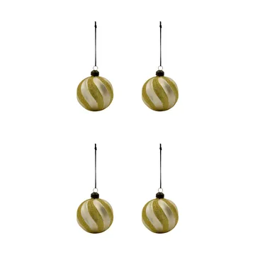 Swirl Christbaumkugel 4er Pack - Champagne-Gold - House Doctor