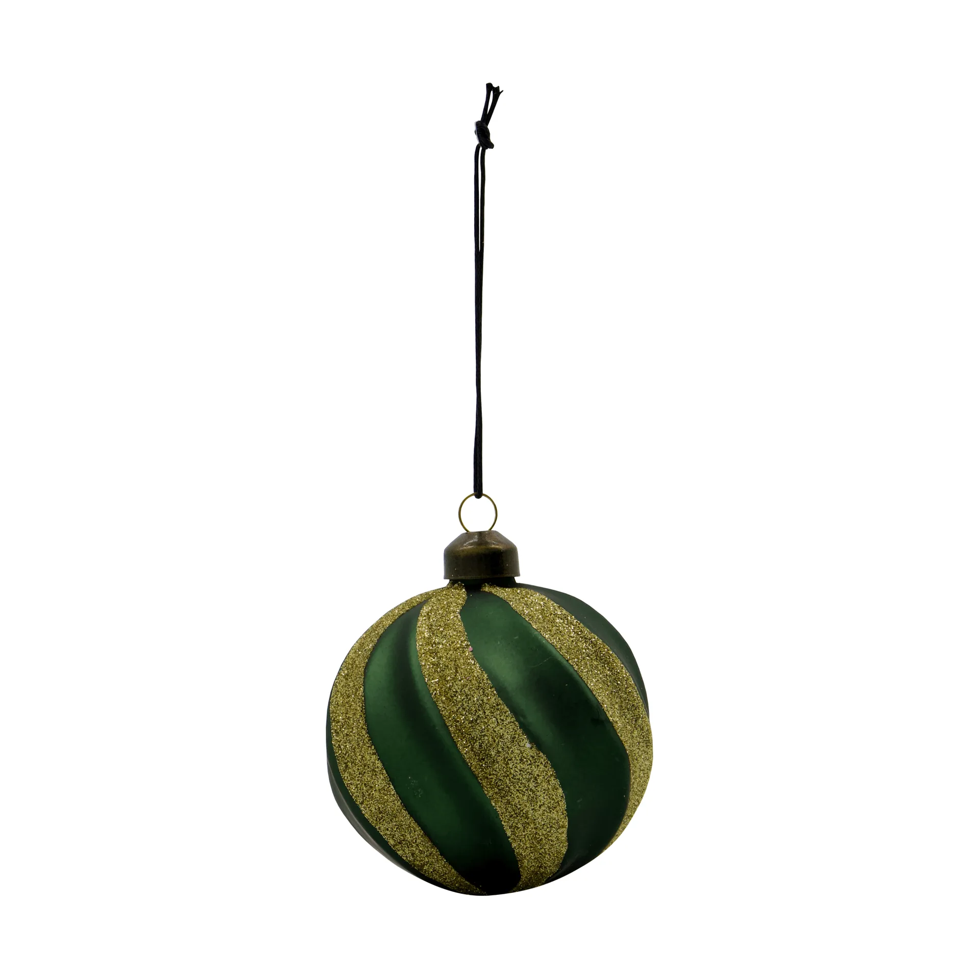 Swirl Christbaumkugel 4er Pack, Grün-Gold House Doctor