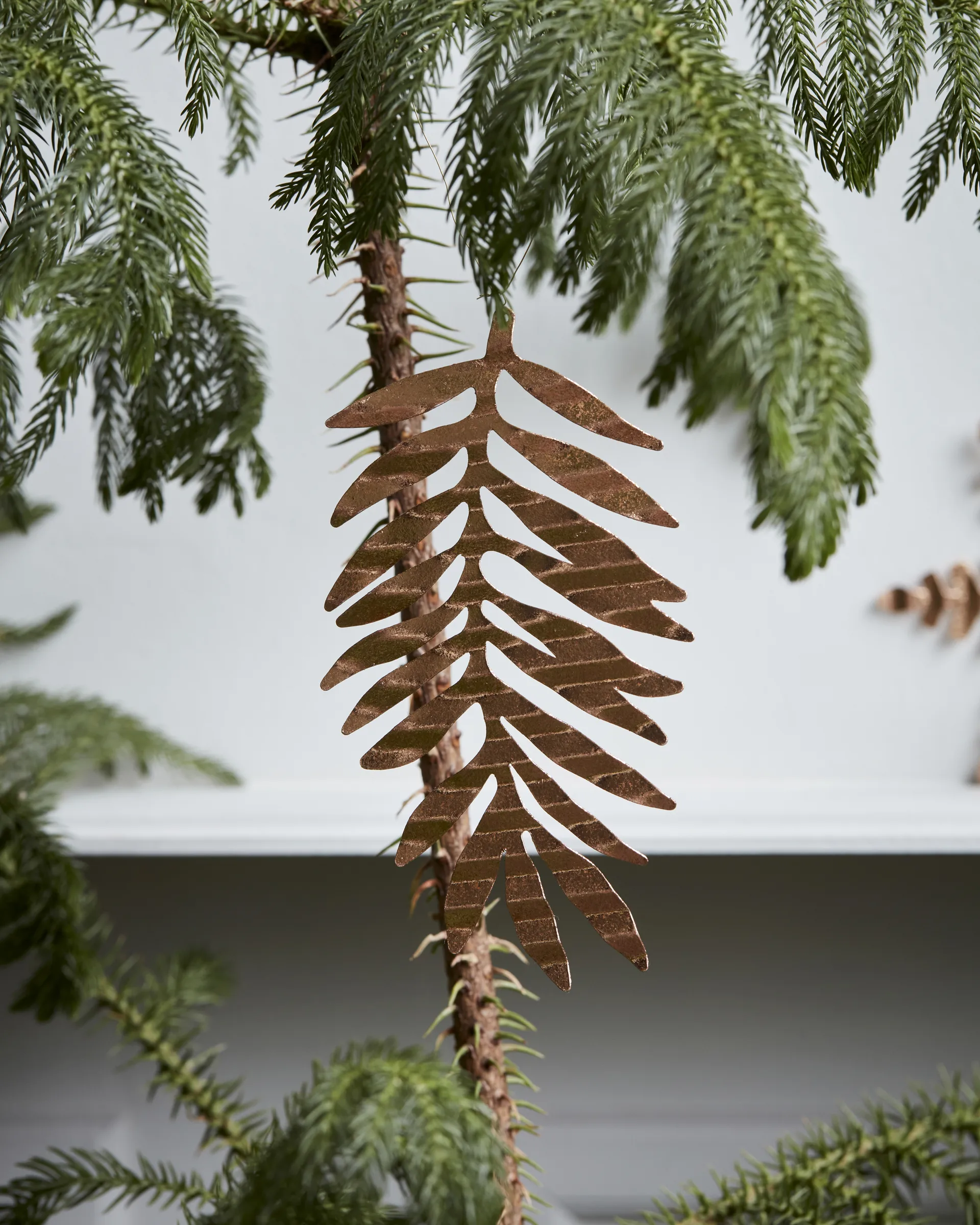 Tin plate Weihnachtsanhänger, Leaf House Doctor