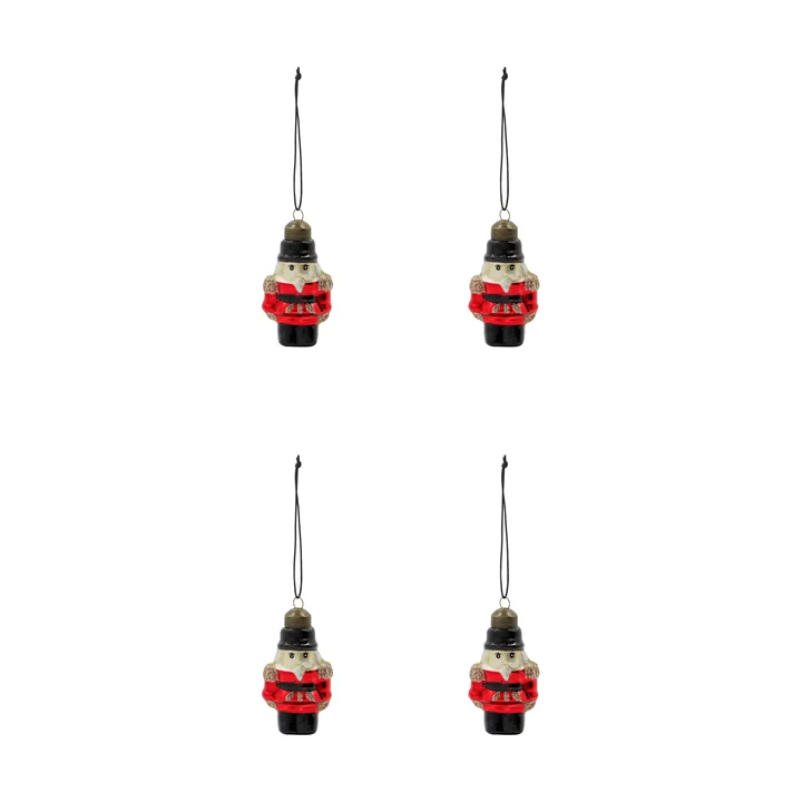 Tino Weihnachtsanhänger 4er Pack - Rot - House Doctor