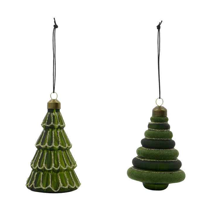 Tree Weihnachtsanhänger 2er Pack - Grün - House Doctor