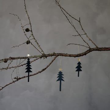 Tree with Star Weihnachtsanhänger 3er Pack - Schwarz - House Doctor
