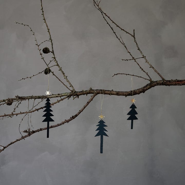 Tree with Star Weihnachtsanhänger 3er Pack, Schwarz House Doctor
