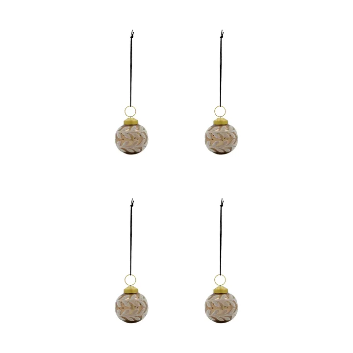 Vellu Christbaumkugeln 4er Pack - Sand - House Doctor
