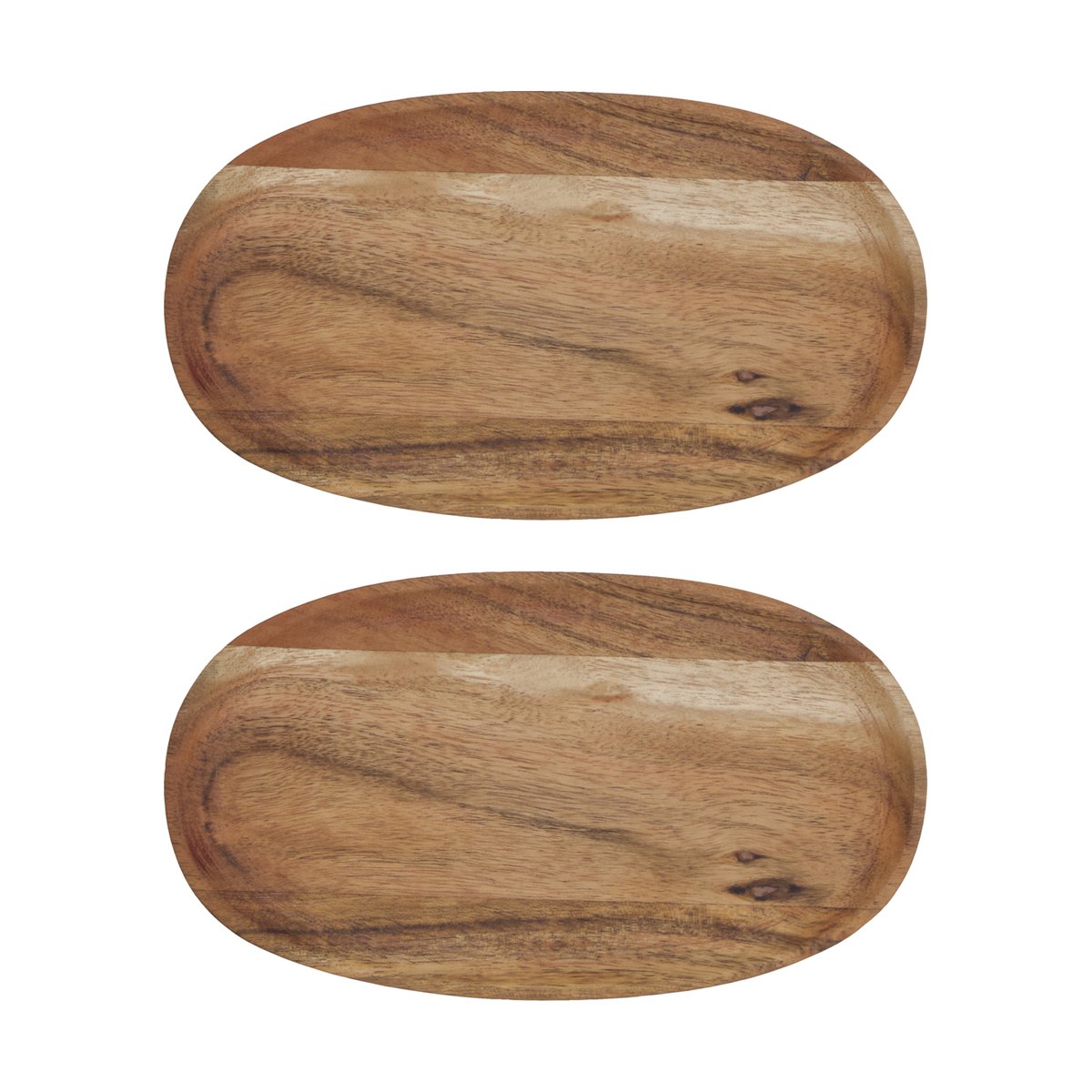 House Doctor Wood Tablett 12,5x22,5 cm 2er-Pack Natur