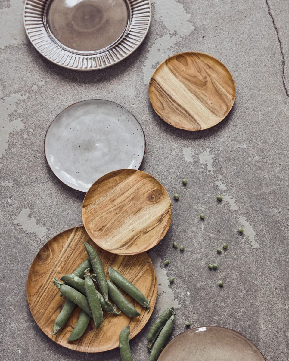 Wood Tablett Ø17,5 cm 2er-Pack, Natur House Doctor