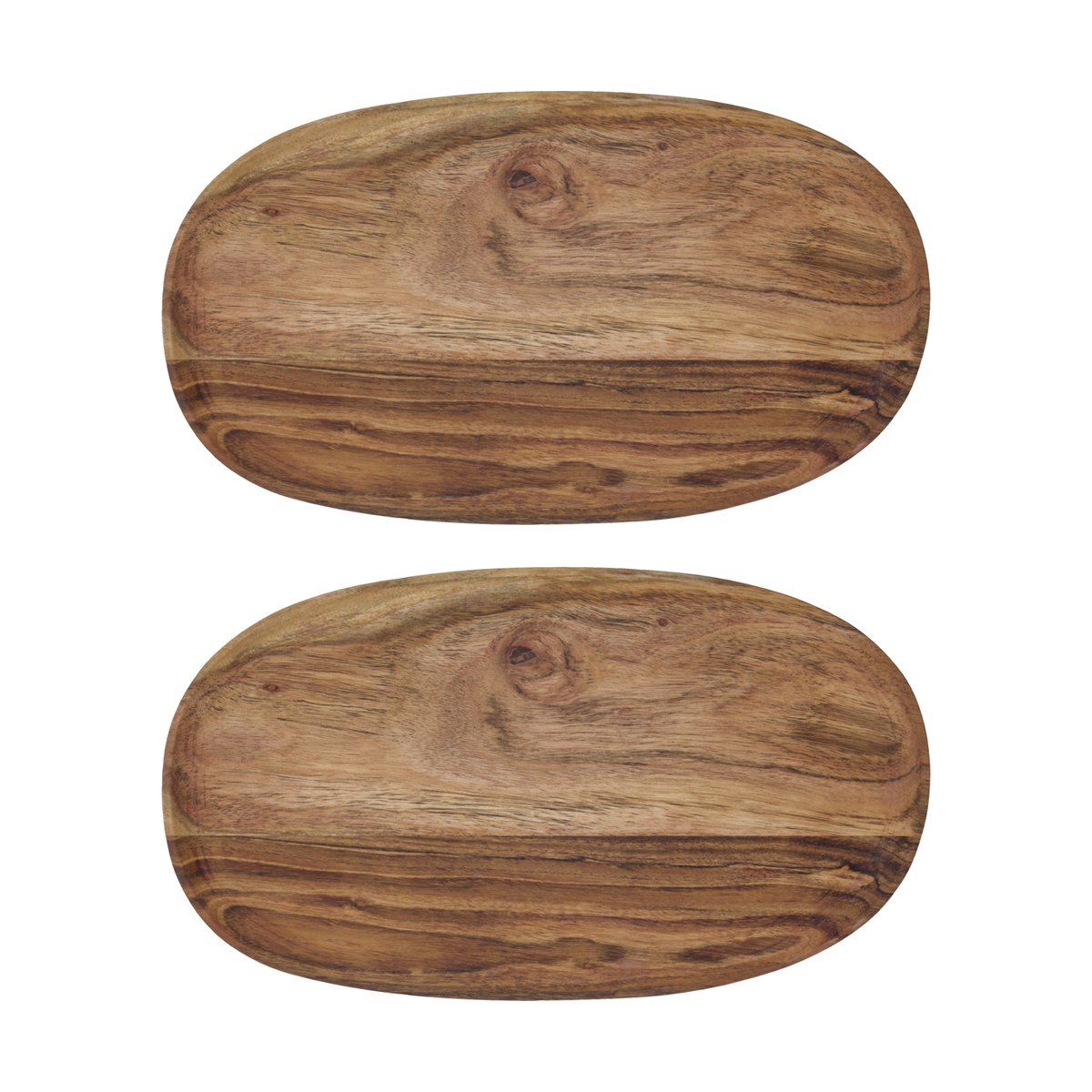 House Doctor Wood Tablett 19x33 cm 2er-Pack Natur