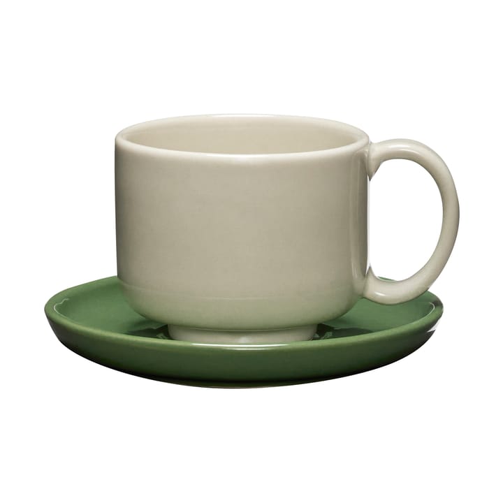 Amare Tasse mit Untertasse - Sand-green - Hübsch