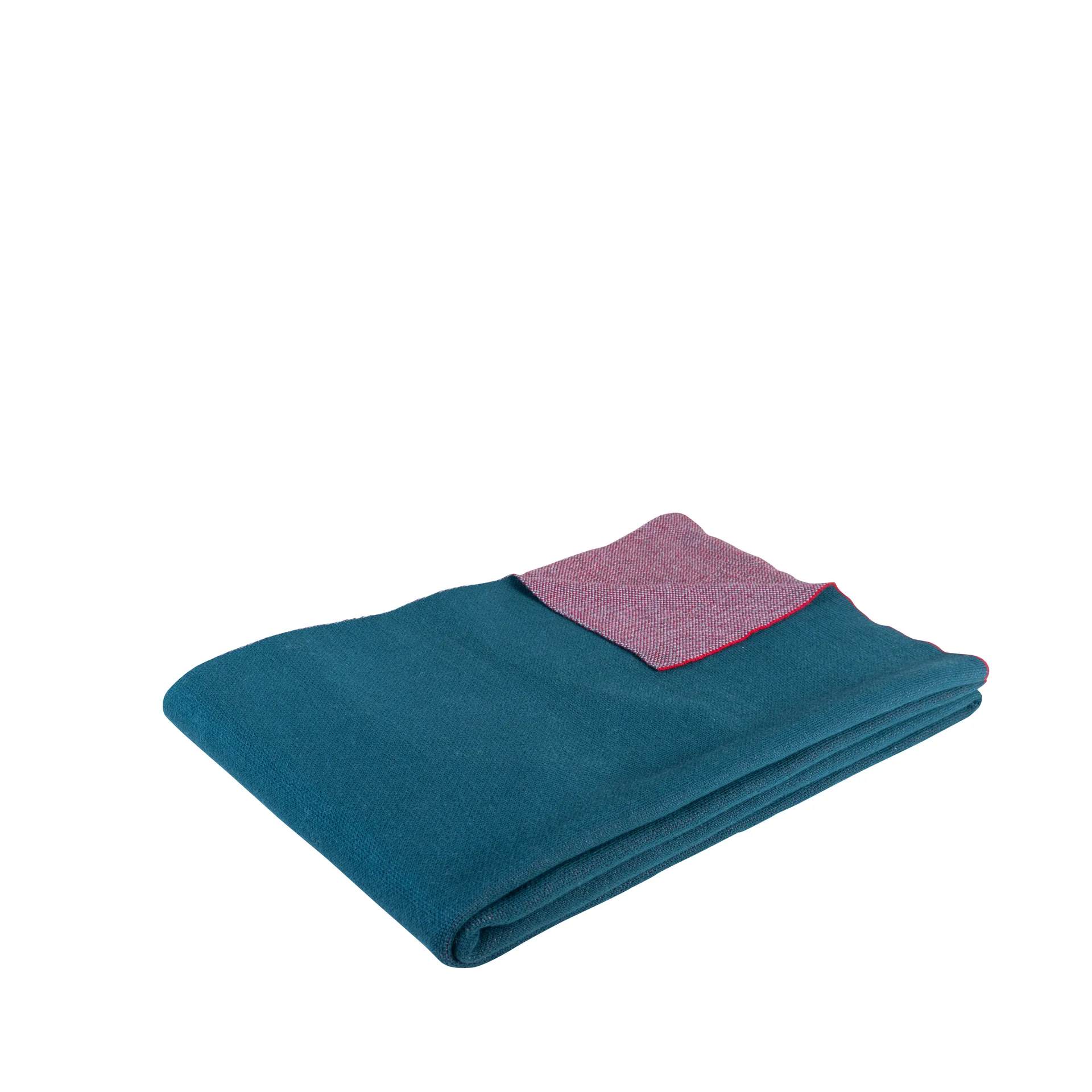 Baumwolldecke 140x200 cm, Petroleumblau-bordeaux Hübsch Interior