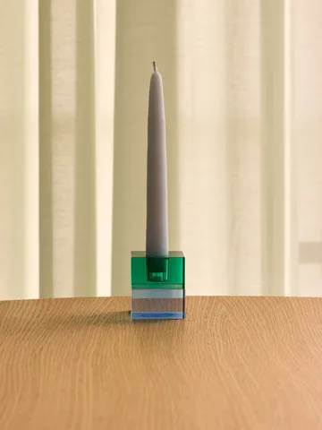 Block Kerzenhalter 2-teilig - Green-blue, orange-green - Hübsch Interior