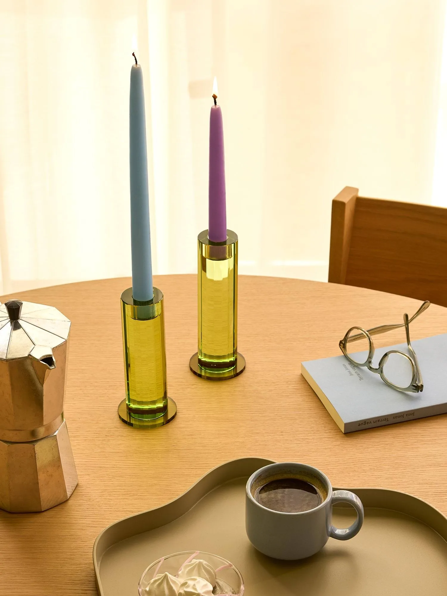 Cut Kerzenhalter 2-teilig, Green Hübsch Interior