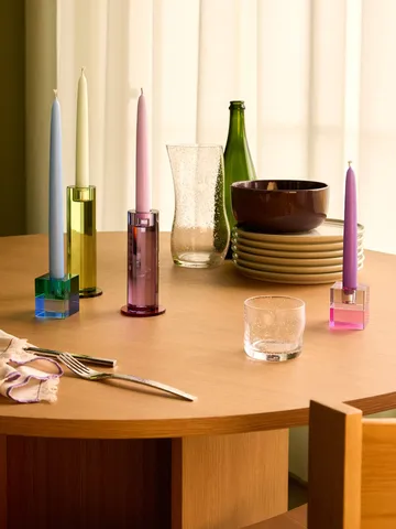 Cut Kerzenhalter 2-teilig - Purple - Hübsch Interior