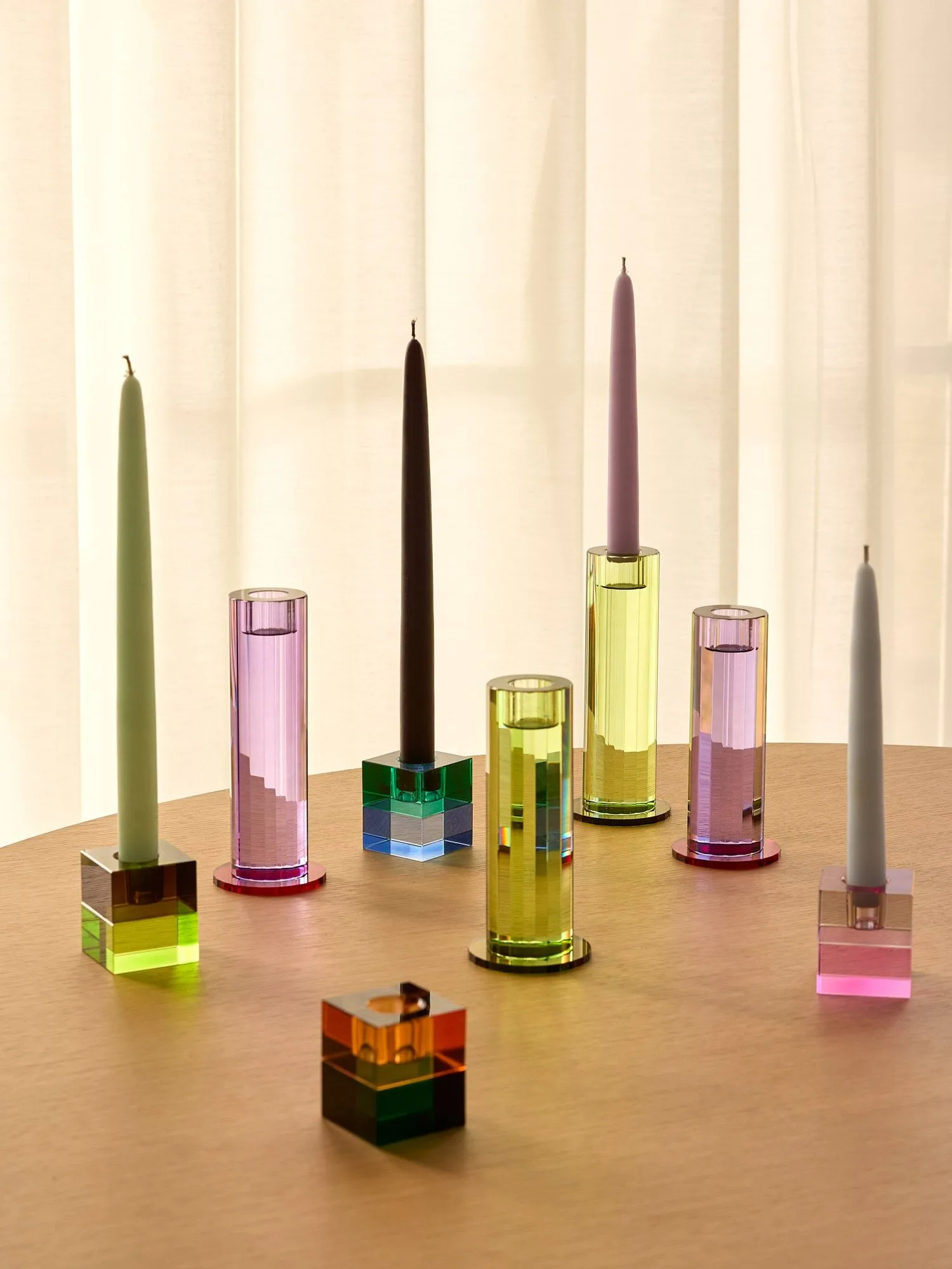 Cut Kerzenhalter 2-teilig, Purple Hübsch Interior